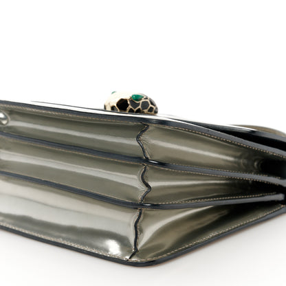 Bulgari Metallic Calfskin Serpenti Forever Top Handle Silver 10 of 10