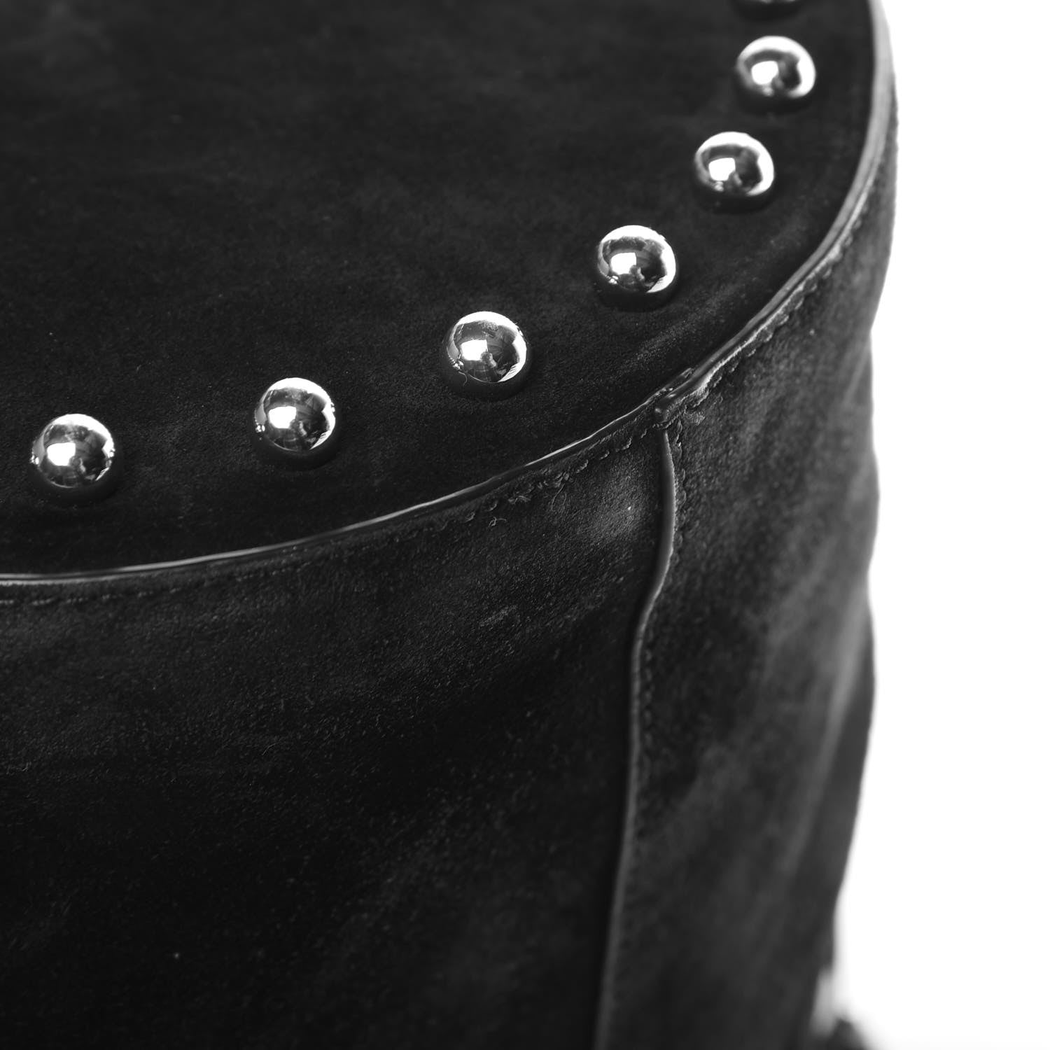 Alexander Wang Suede Studded Alpha Bucket Bag Black 11 of 11