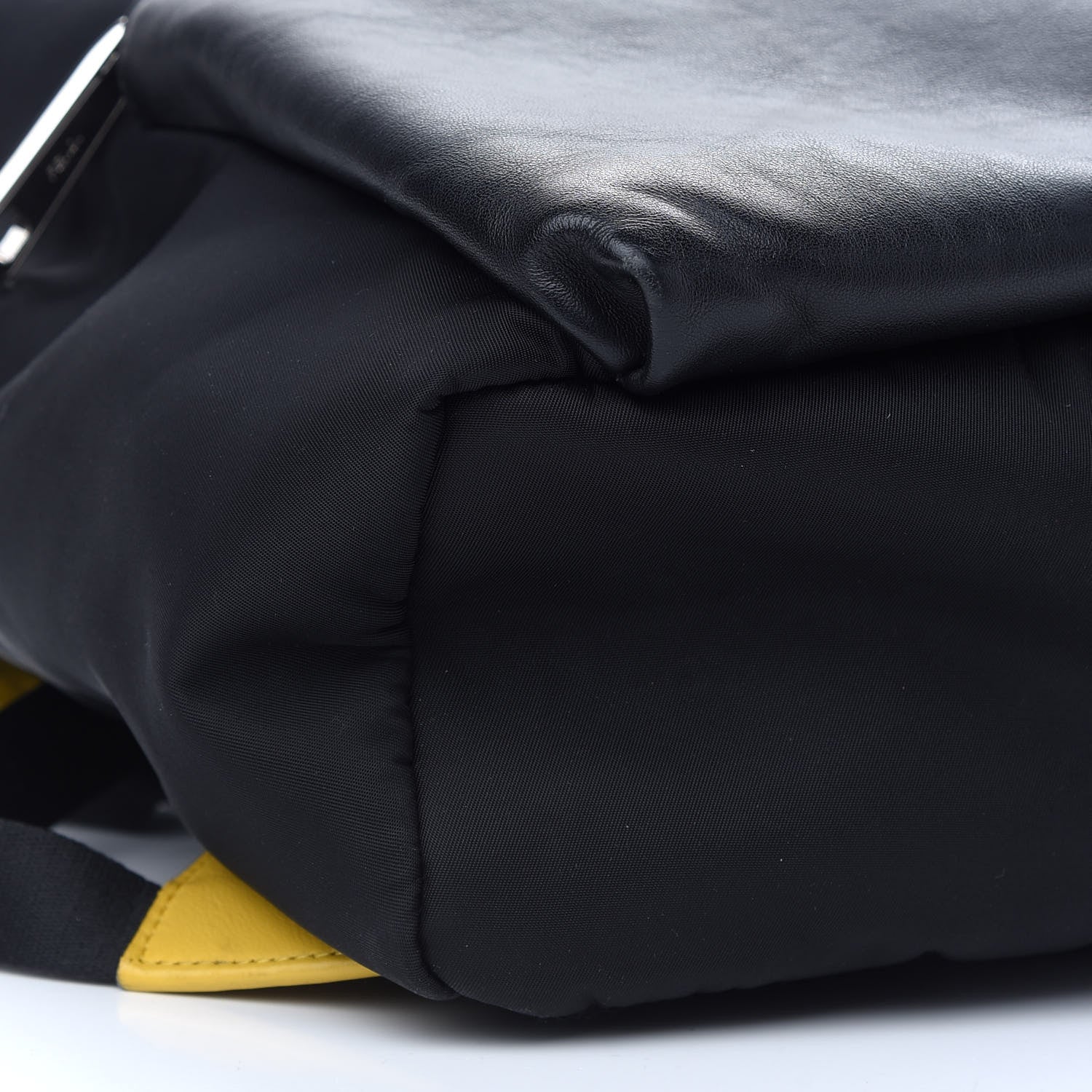 Fendi Nylon Vitello Grace Cruise Corner Bugs Pouch Pocket Backpack Black Sunflower 8 of 10