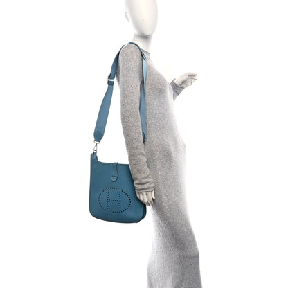 Hermes Epsom Evelyne III PM Blue Jean 2 of 11