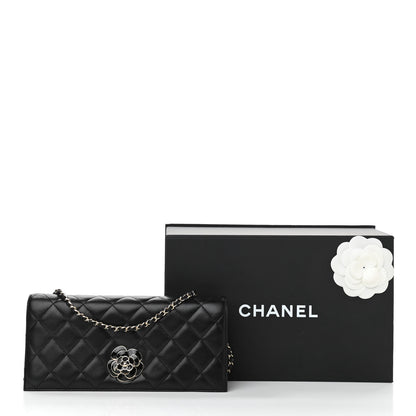 Chanel Lambskin Enamel Camellia Clutch With Chain Black 11 of 11