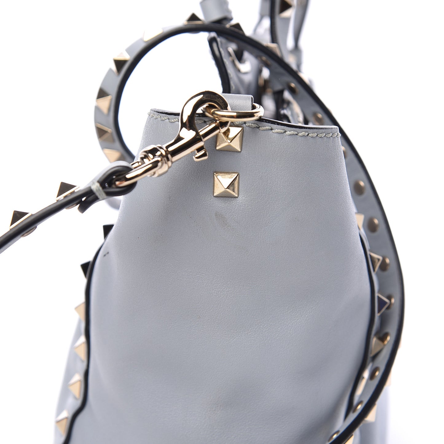 Vitello Small Rockstud Tote Grey