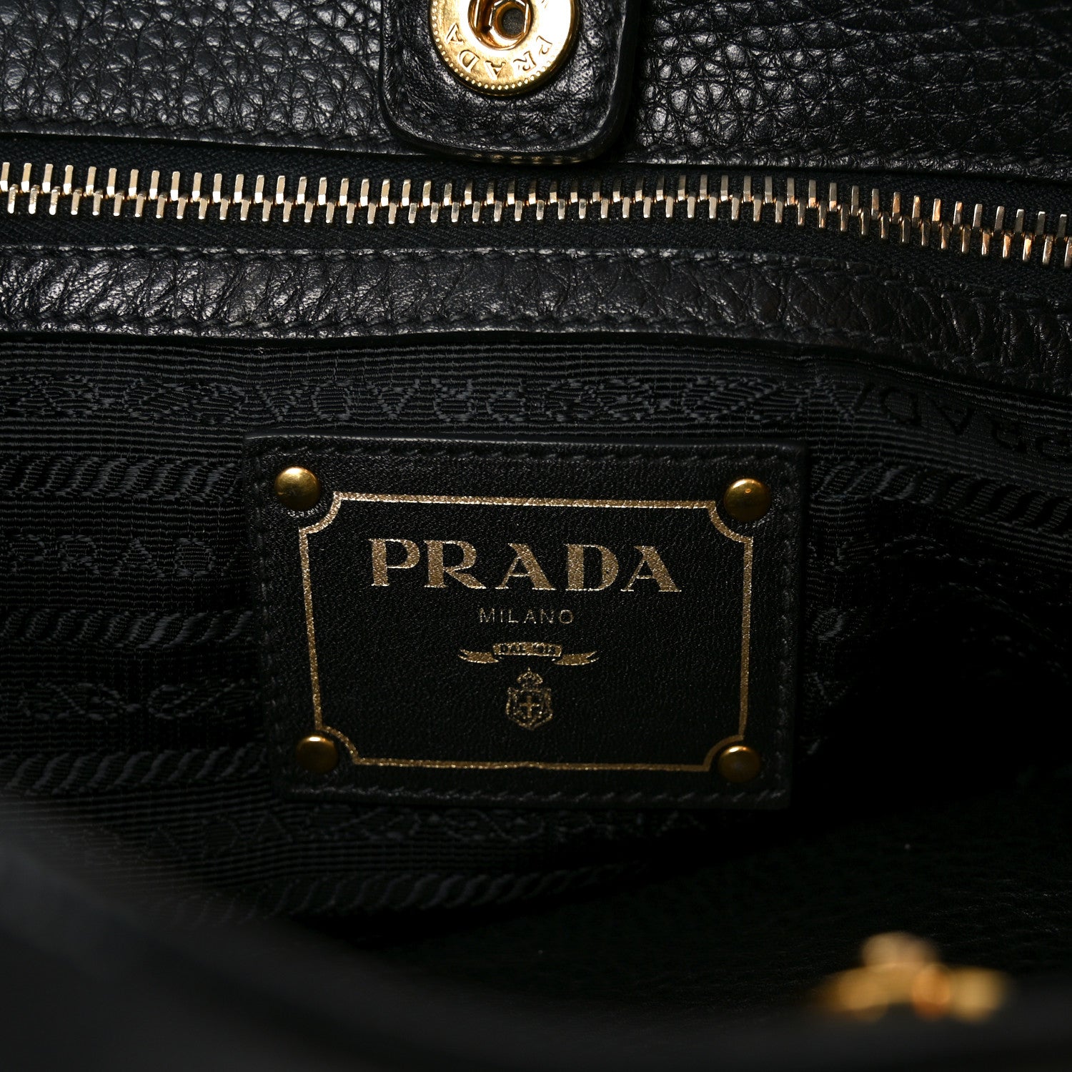 Prada Vitello Daino Shoulder Bag Black 6 of 9