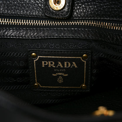 Prada Vitello Daino Shoulder Bag Black 6 of 9