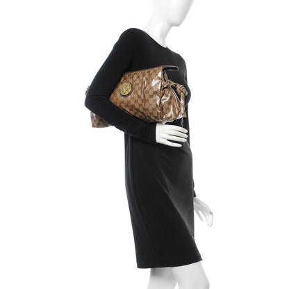 Gucci Crystal Monogram Large Hysteria Clutch Brown 2 of 7