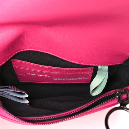 Off-White Saffiano Striped Mini Diag Binder Clip Bag Pink White 4 of 9
