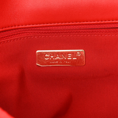 Chanel Jersey Lambskin Quilted Maxi Chanel 19 Flap Red 6 of 10