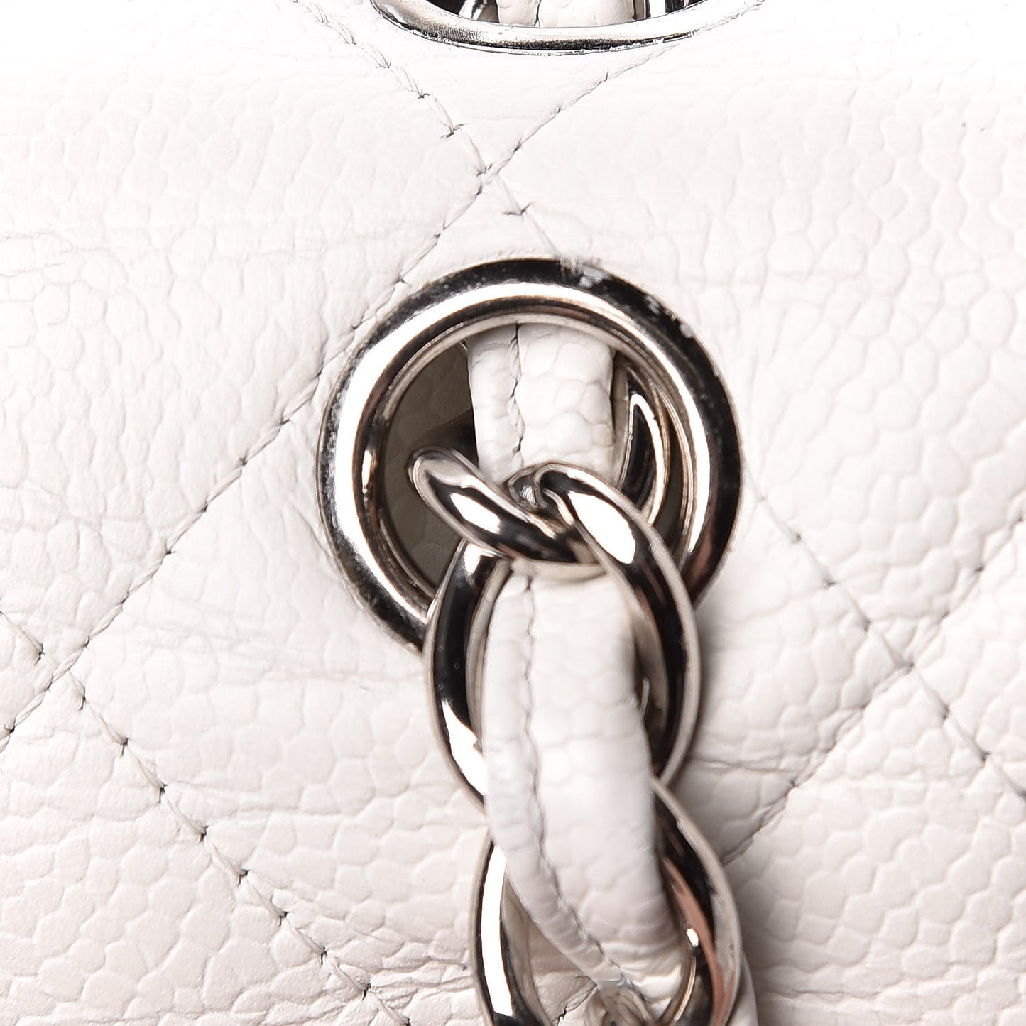 Caviar Quilted Jumbo Double Flap White