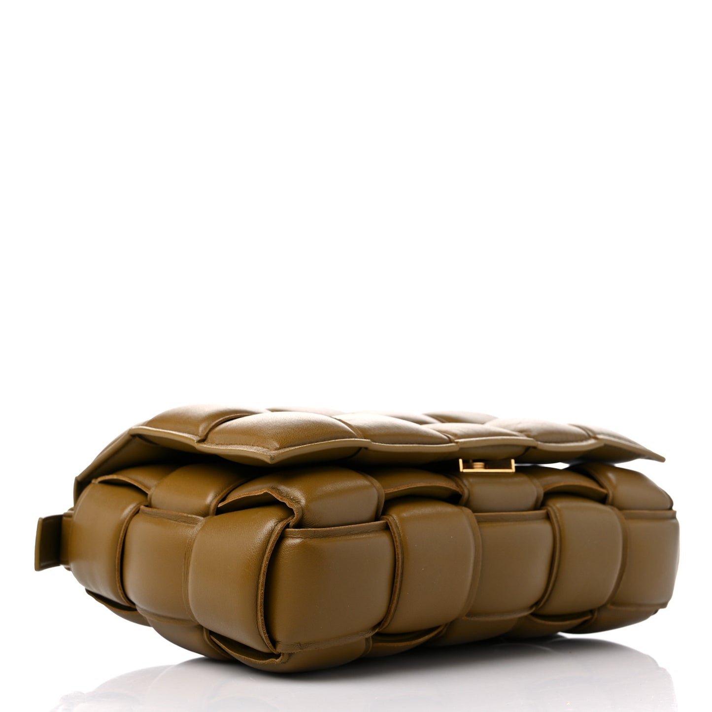 Nappa Maxi Intreccio Padded Cassette Crossbody Bag Caramel