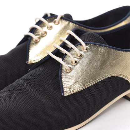 Chanel Metallic Lambskin CC Lace Up Oxfords 38 Dark Gold 12 of 17