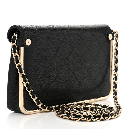 Chanel Caviar Envelope Wallet On Chain WOC Black 3 of 11