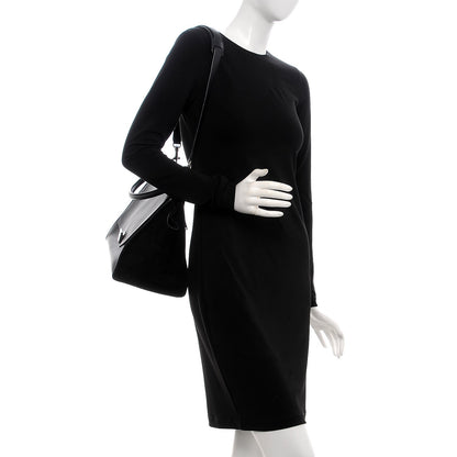 Celine Drummed Calfskin Suede Medium Trapeze Black 2 of 6