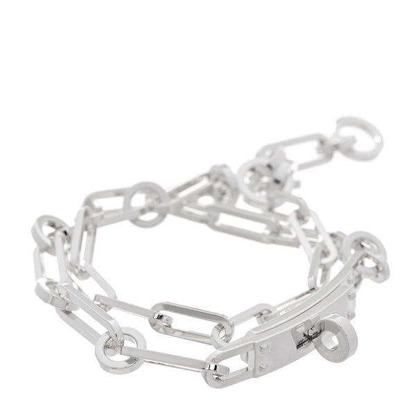 Hermes Sterling Silver Kelly Double Chaine Bracelet 1796936