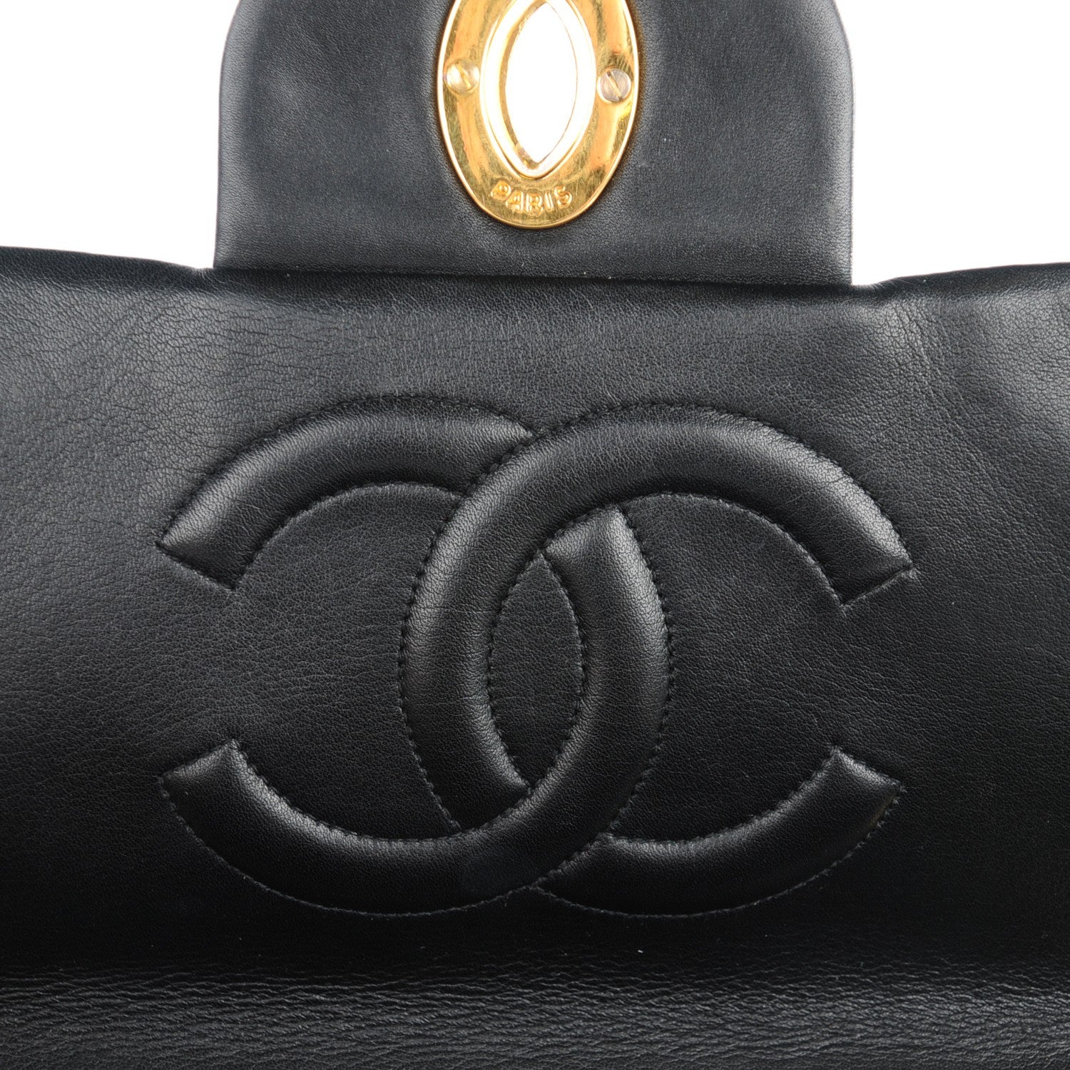 Chanel Lambskin Quilted XL Jumbo Single Flap Black 9 of 13