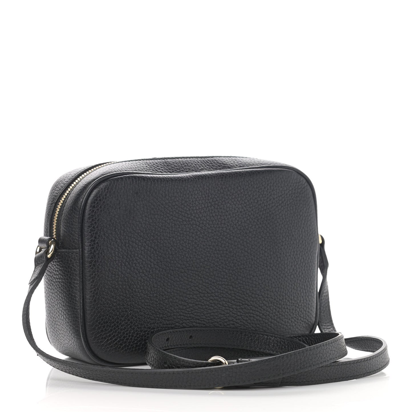 Pebbled Calfskin Small Soho Disco Bag Black