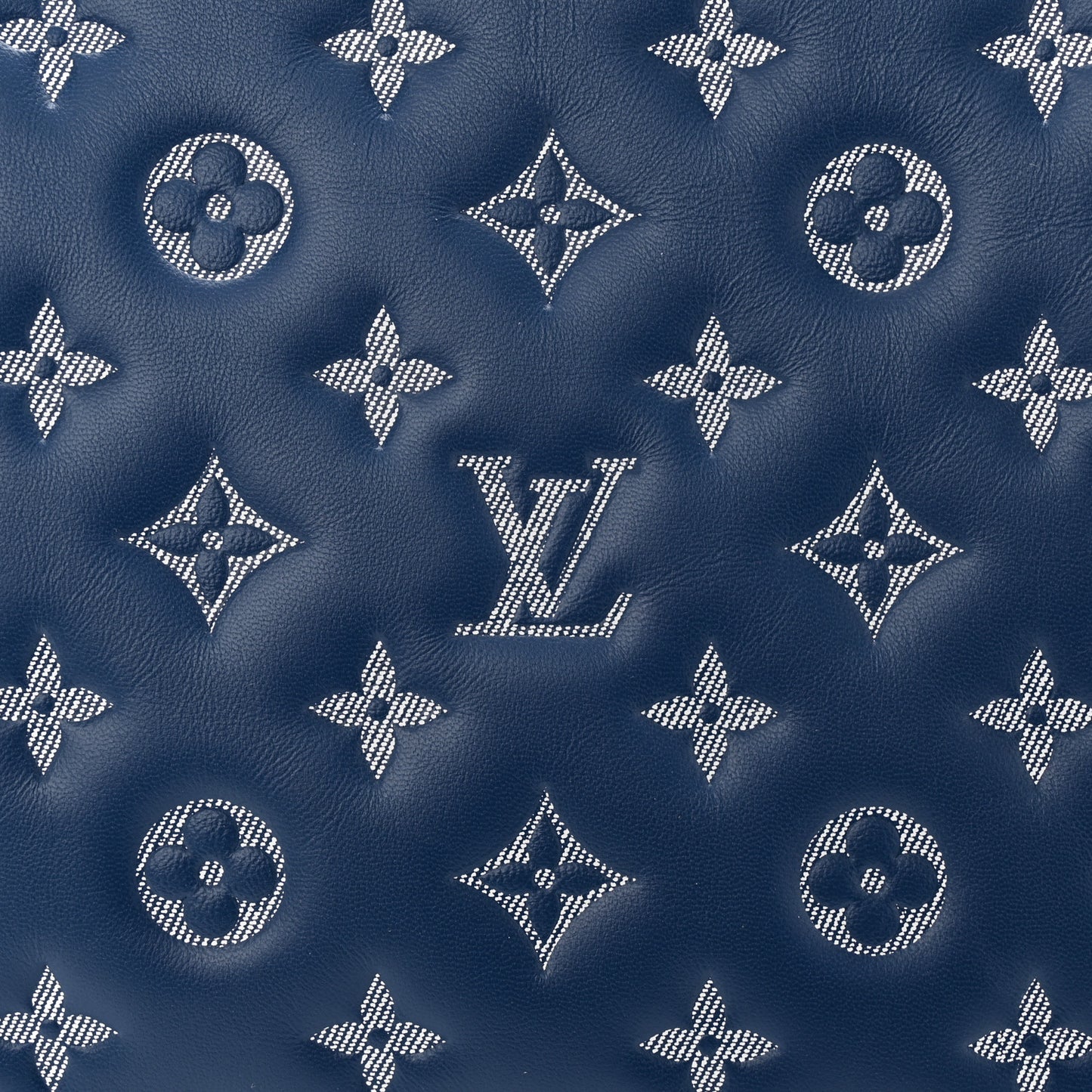Lambskin Embossed Monogram Coussin PM Denim Blue