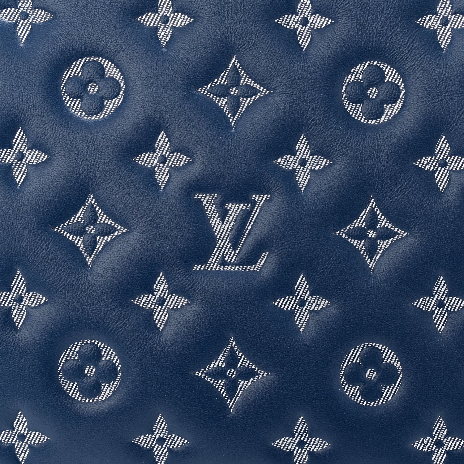 Louis Vuitton Lambskin Embossed Monogram Coussin PM Denim Blue 9 of 11