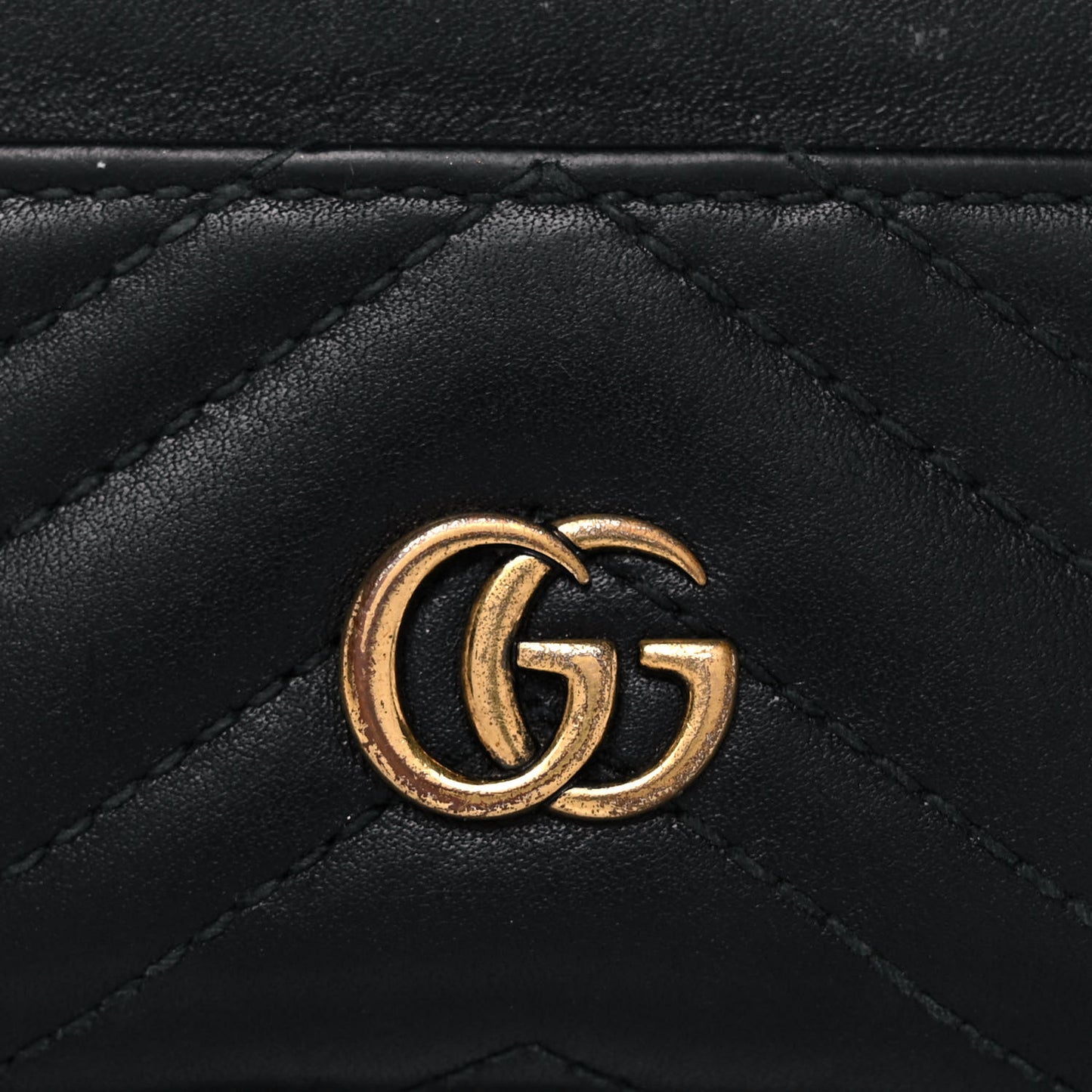 Calfskin Matelasse GG Marmont Card Holder Black
