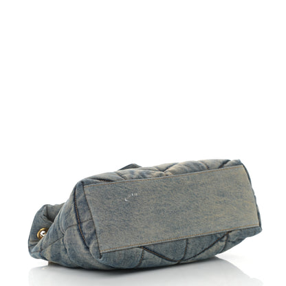 Saint Laurent Denim Quilted Small Loulou Puffer Monogram Chain Satchel Blue Cinnamon 4 of 12