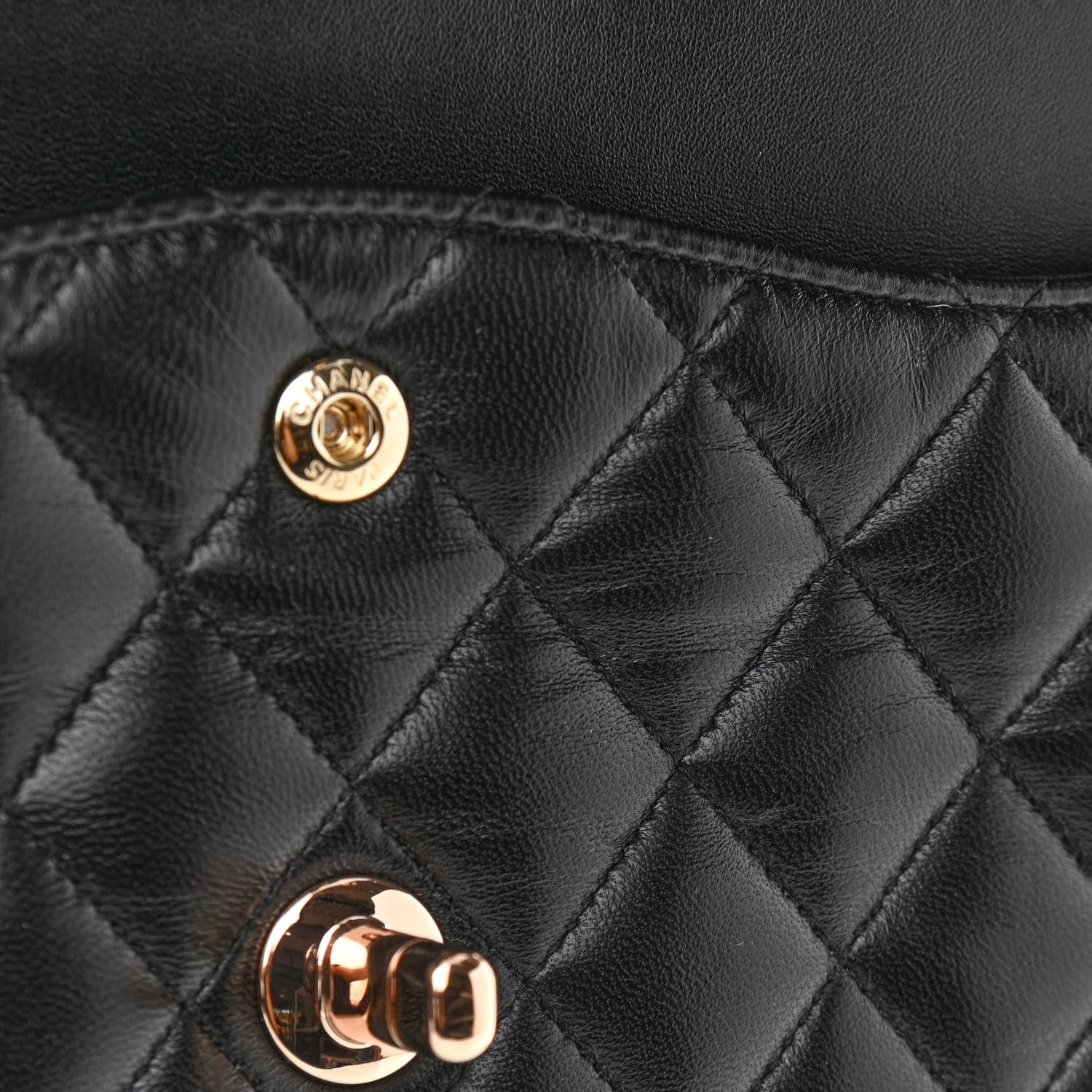 Chanel Lambskin Quilted Medium Double Flap Black 11 of 14