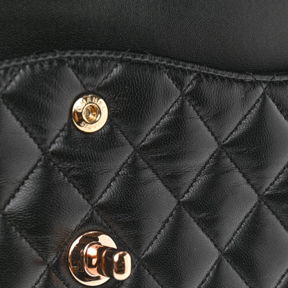 Chanel Lambskin Quilted Medium Double Flap Black 11 of 14