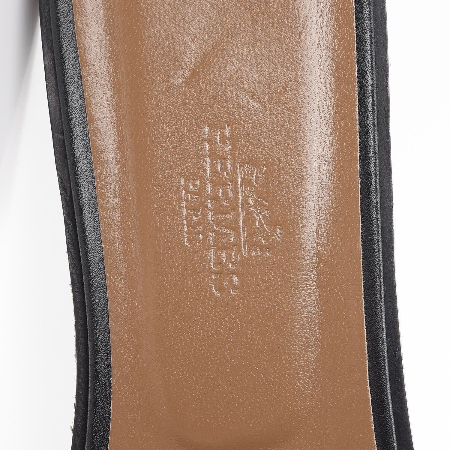 Hermes Box Calfskin Oran Sandals 38 Black 7 of 14