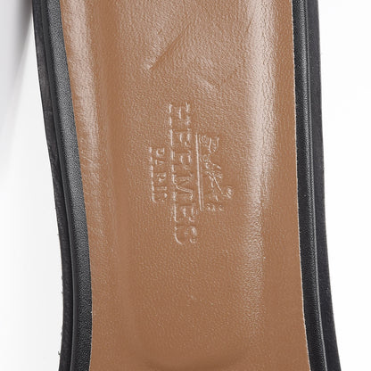Hermes Box Calfskin Oran Sandals 38 Black 7 of 14