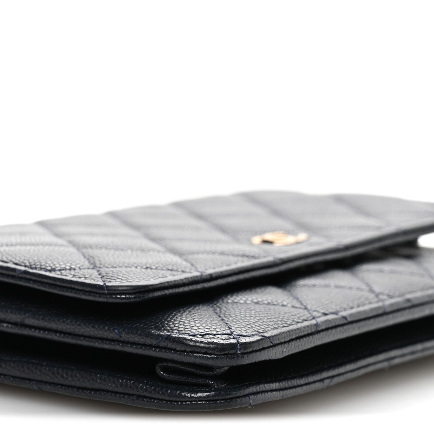 Chanel Caviar Quilted Wallet on Chain WOC Navy Blue 10 of 11