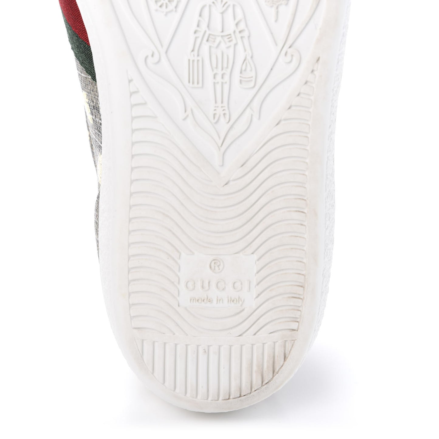GG Supreme Monogram Bees Web Womens Ace Sneakers 36 Beige Oro Green Red