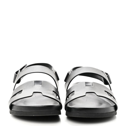 Hermes Calfskin Womens Takara Sandals 38 Black 2 of 12