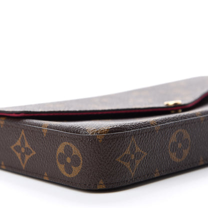 Louis Vuitton Monogram Pochette Felicie Chain Wallet Fuchsia 6 of 13