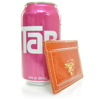 Prada Vernice Card Holder Case Orange 3 of 8