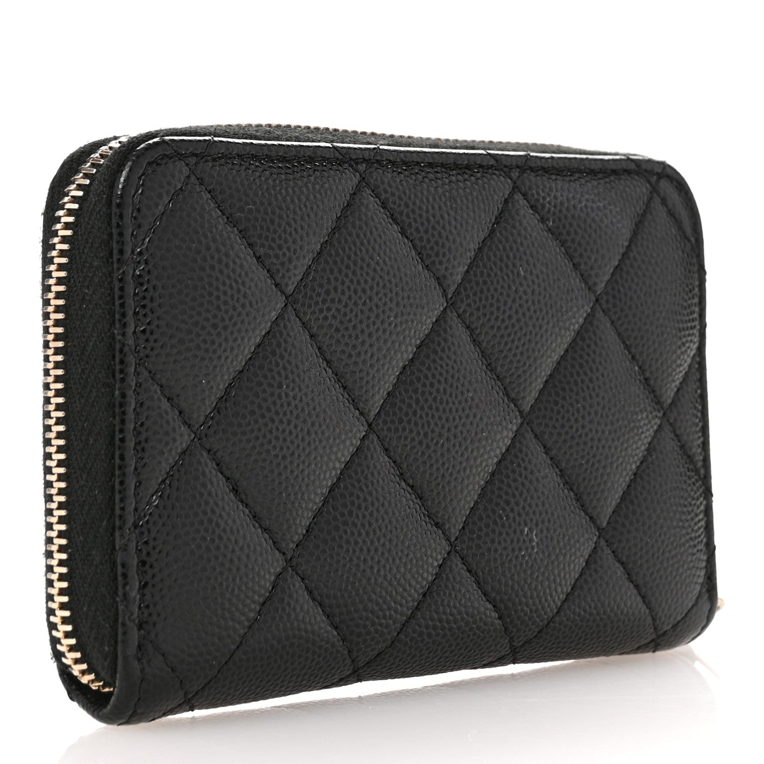 Chanel Caviar Quilted Zip Coin Purse Black 3 of 9