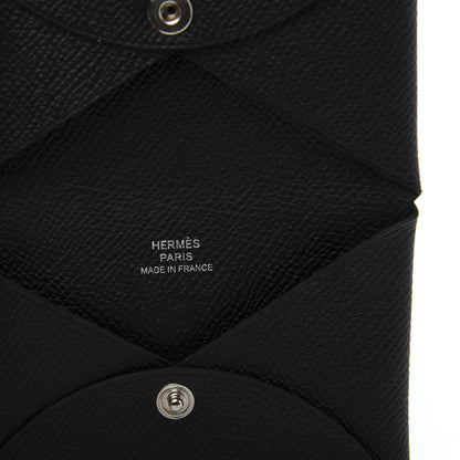 Hermes Epsom Calvi Card Case Black 6 of 10