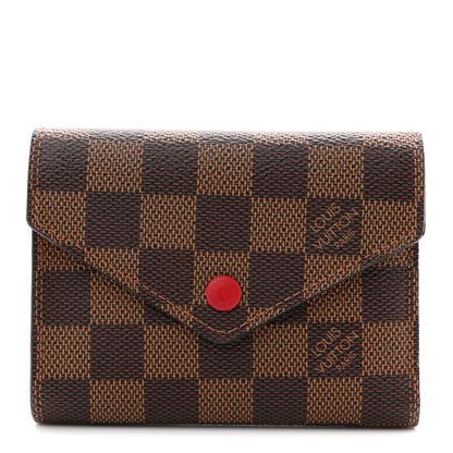 Louis Vuitton Damier Ebene Victorine Wallet Red 1 of 7
