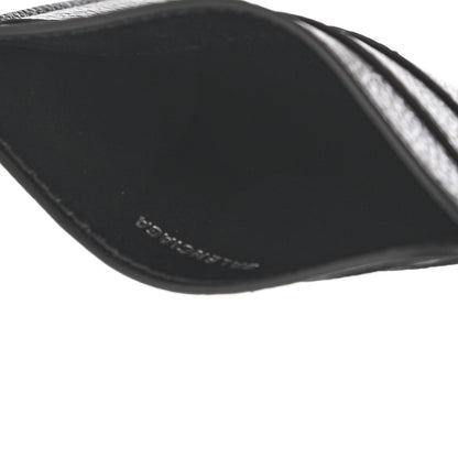 Balenciaga Grained Calfskin Logo Cash Rounded Card Holder Black White 5 of 8