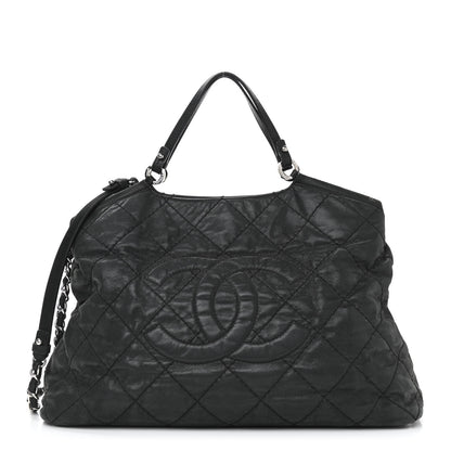 Chanel Iridescent Calfskin Stitched CC Shopping Tote Black 1 of 15