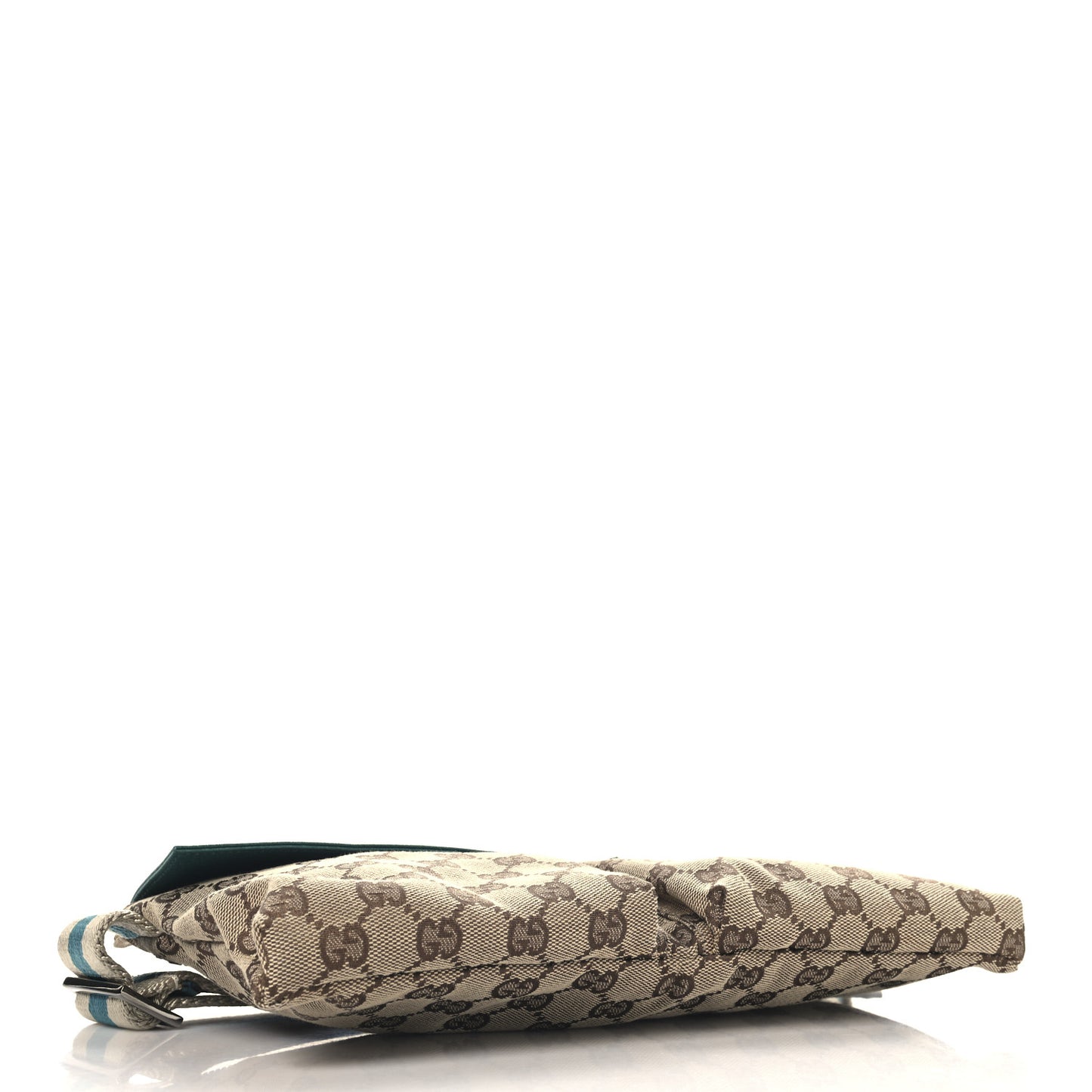 GG Monogram Web Double Pocket Belt Bag Turquoise