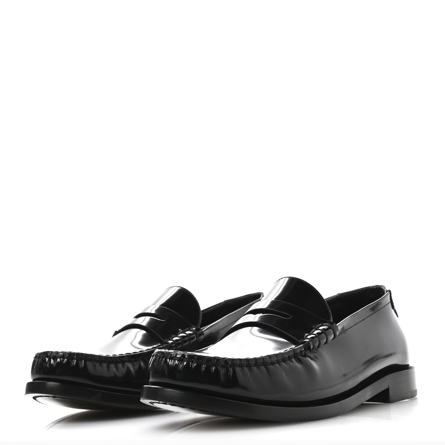Saint Laurent Calfskin Penny Loafers 38 Black 4 of 8