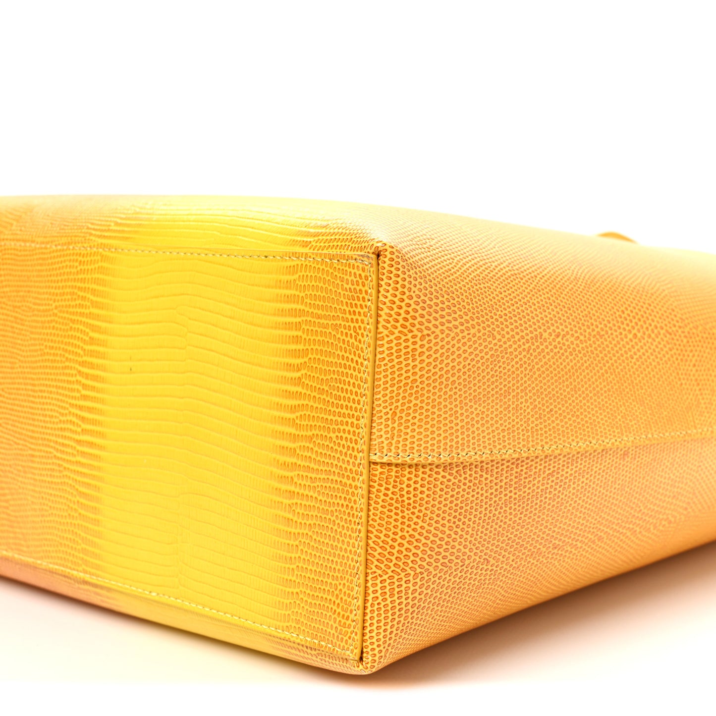 Calfskin Lizard Embossed Medium London Tote Marigold