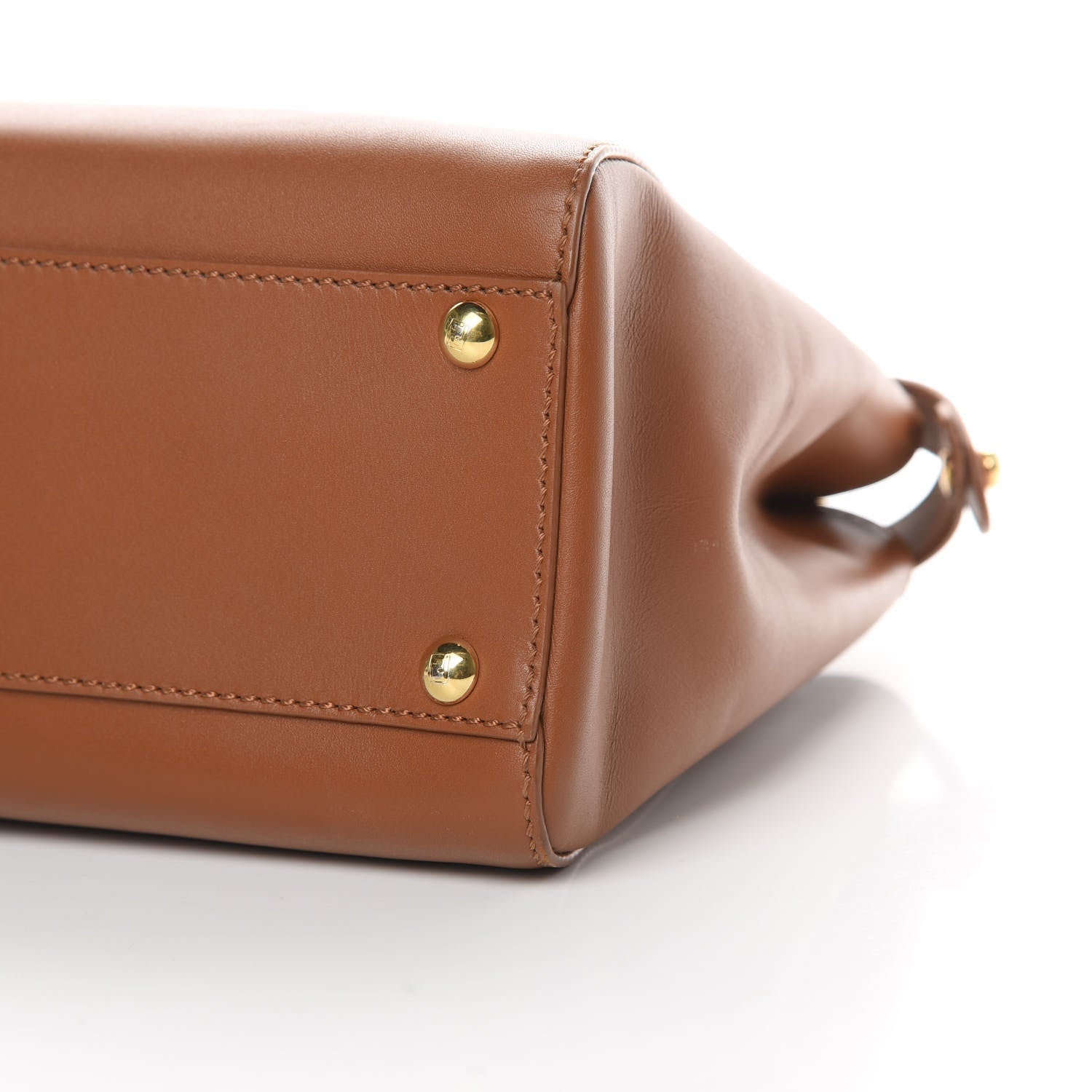 Fendi Vitello Morgan Shiny Nappa Medium Peekaboo Iconic Satchel Cuoio Bluette 12 of 13