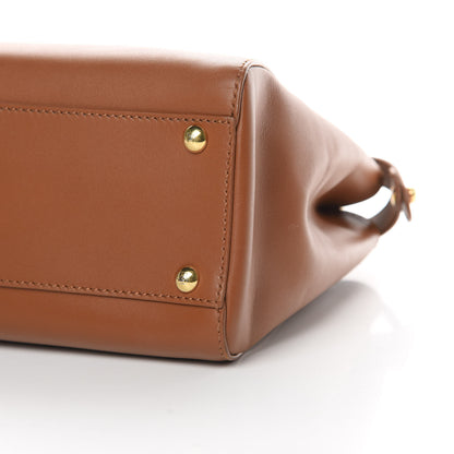 Fendi Vitello Morgan Shiny Nappa Medium Peekaboo Iconic Satchel Cuoio Bluette 12 of 13