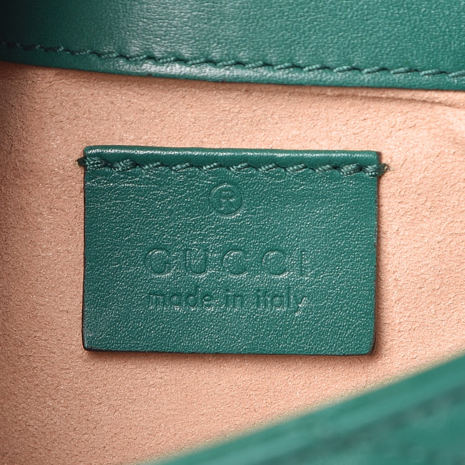 Gucci Calfskin Matelasse Super Mini GG Marmont Shoulder Bag Emerald Green 6 of 10