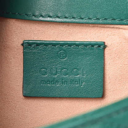 Gucci Calfskin Matelasse Super Mini GG Marmont Shoulder Bag Emerald Green 6 of 10