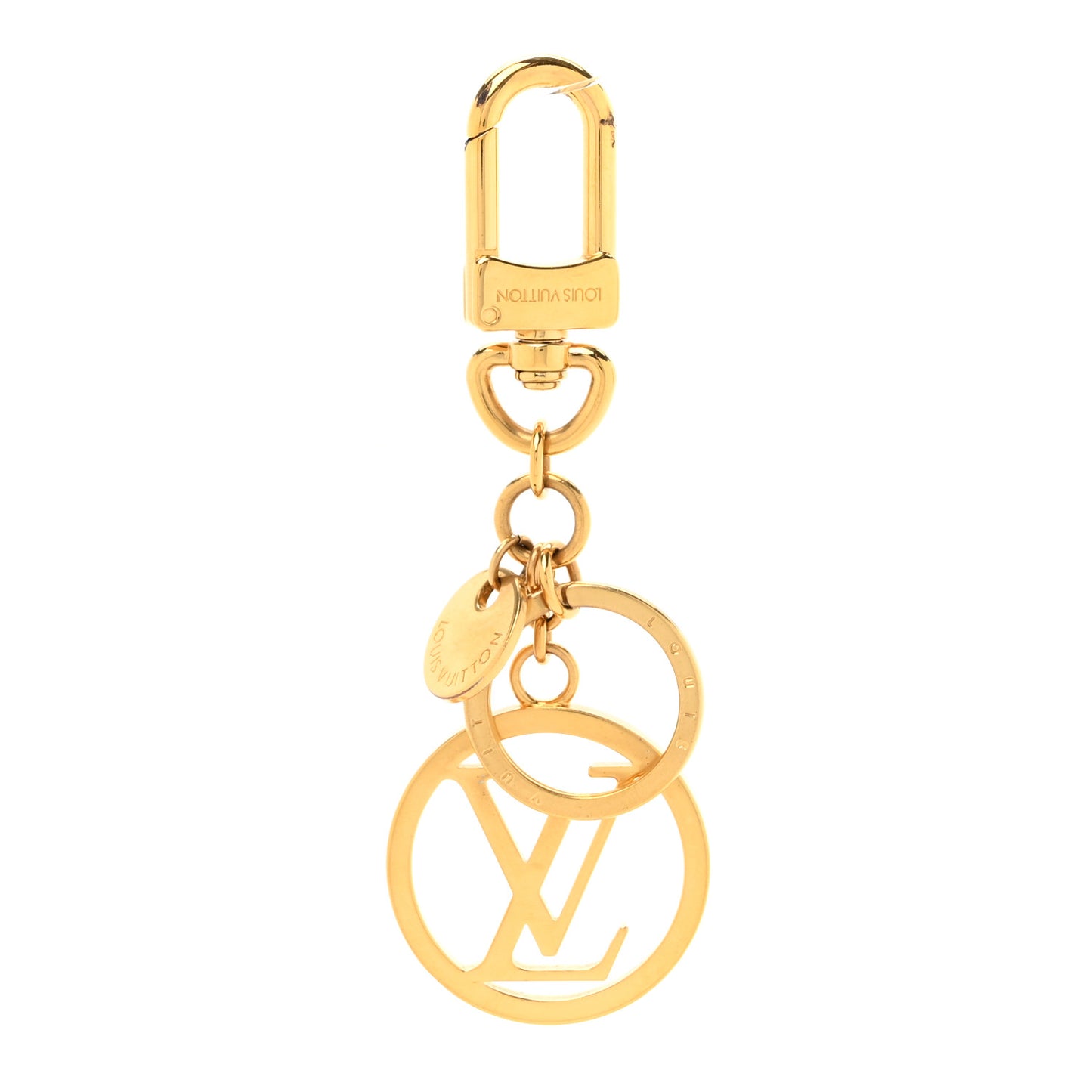 LV Circle Bag Charm Key Holder Gold