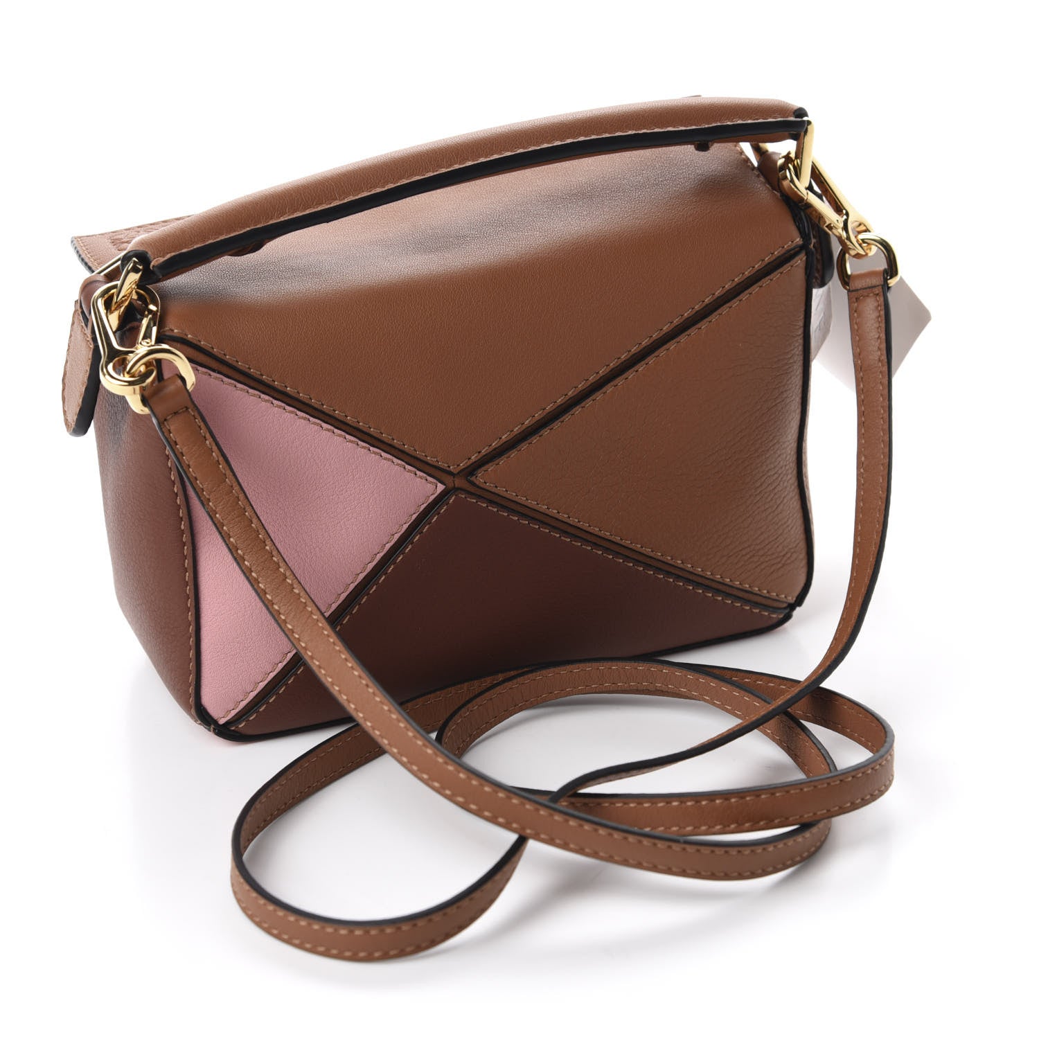 Loewe Calfskin Mini Puzzle Bag Tan Medium Pink 3 of 10
