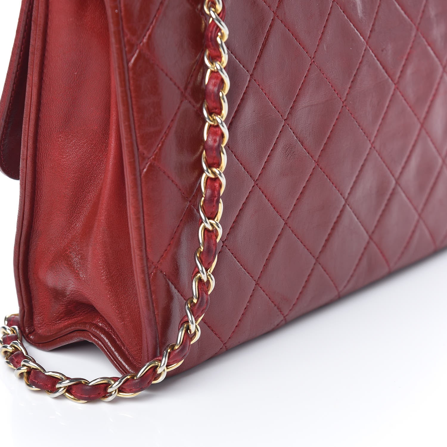 Chanel Lambskin Quilted Tassel Shoulder Flap Bag Red 17 of 19