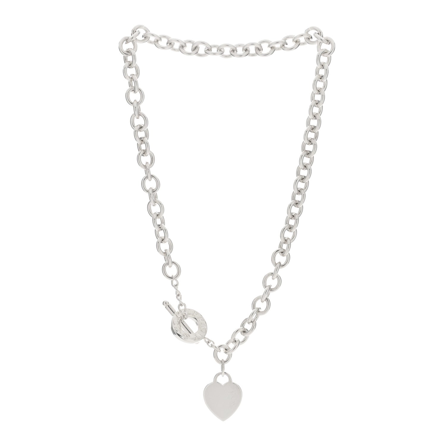 Tiffany Sterling Silver Heart Tag Toggle Necklace 2 of 3