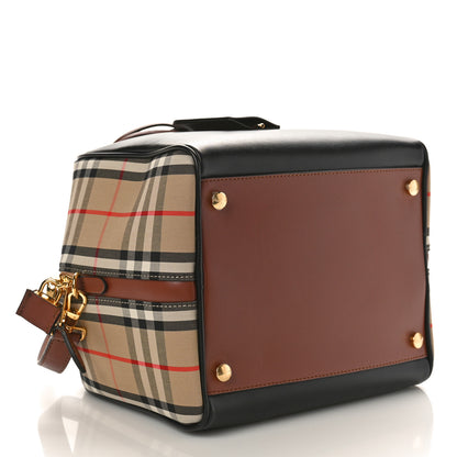 Burberry Smooth Calfskin Small Cube Bowling Bag Black Archive Beige 4 of 9