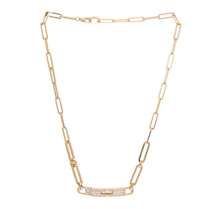 Hermes 18K Yellow Gold Diamond Pave Kelly Chaine Choker Necklace 3 of 5